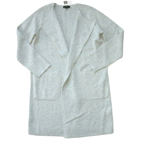 NWT J.Crew Juliette in Heather Dove Gray Collarless Open Sweater Blazer XXS 2XS - Picture 1 of 4
